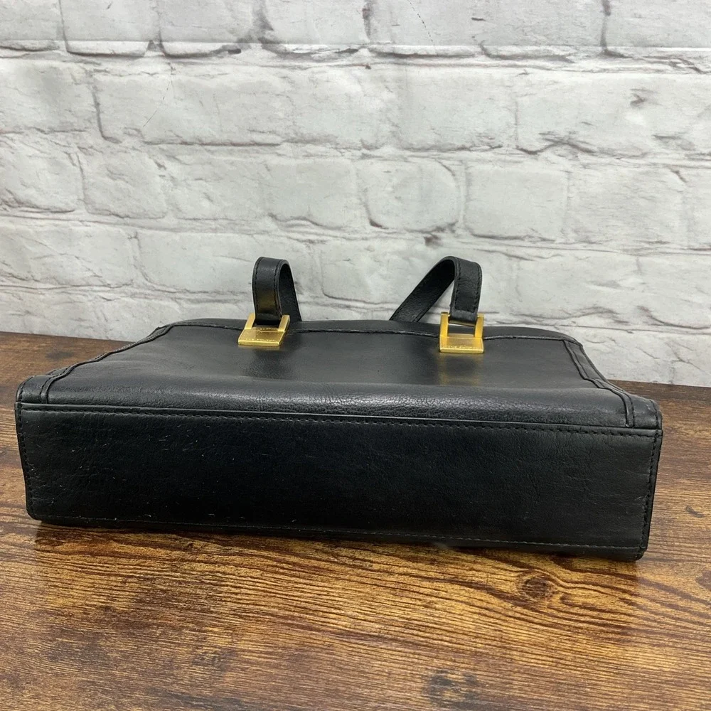 Vintage Jane Shilton Lack Leather Hand Bag With Gold Tone Hardware